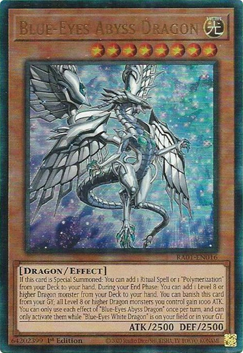 Blue-Eyes Abyss Dragon [RA01-EN016] Prismatic Ultimate Rare | Galactic Gamez