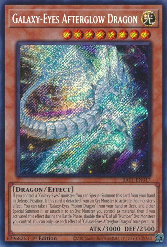 Galaxy-Eyes Afterglow Dragon [RA01-EN017] Secret Rare | Galactic Gamez