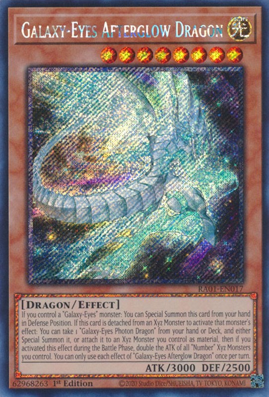 Galaxy-Eyes Afterglow Dragon [RA01-EN017] Platinum Secret Rare | Galactic Gamez