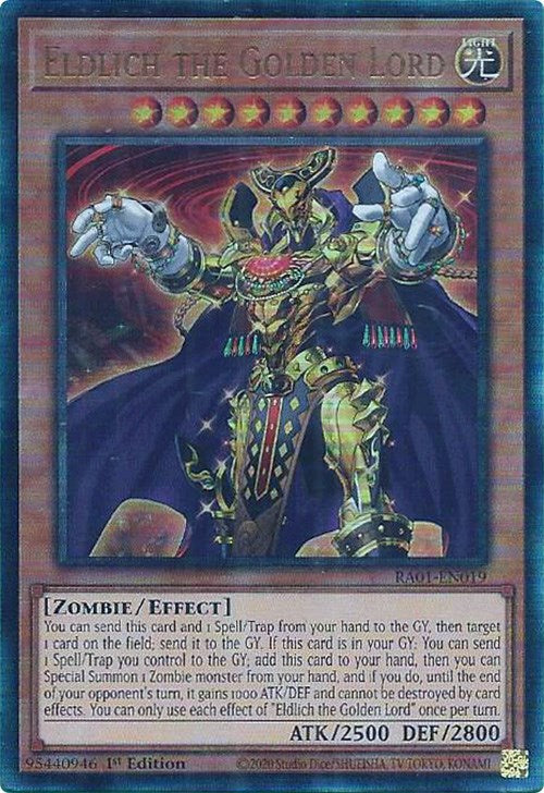 Eldlich the Golden Lord [RA01-EN019] Prismatic Ultimate Rare | Galactic Gamez