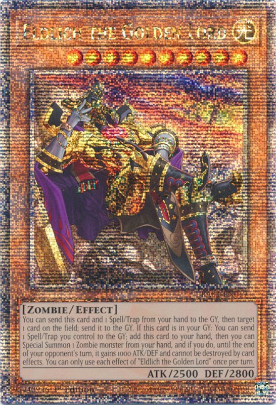 Eldlich the Golden Lord (Alternate Art) [RA01-EN019] Quarter Century Secret Rare | Galactic Gamez