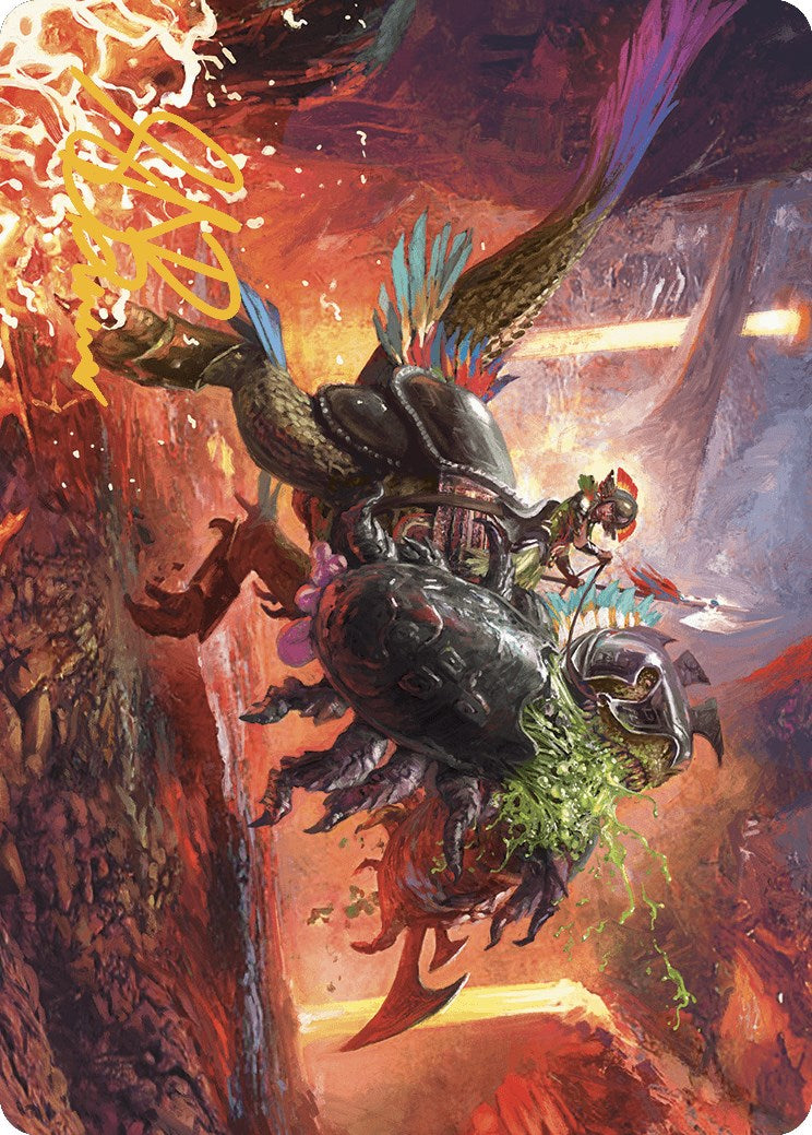 Triumphant Chomp Art Card (Gold-Stamped Signature) [The Lost Caverns of Ixalan Art Series] | Galactic Gamez