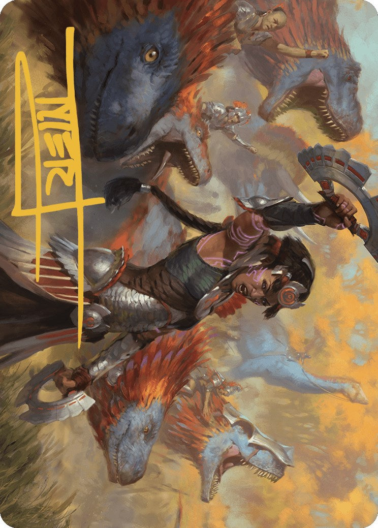 Huatli, Poet of Unity Art Card (Gold-Stamped Signature) [The Lost Caverns of Ixalan Art Series] | Galactic Gamez