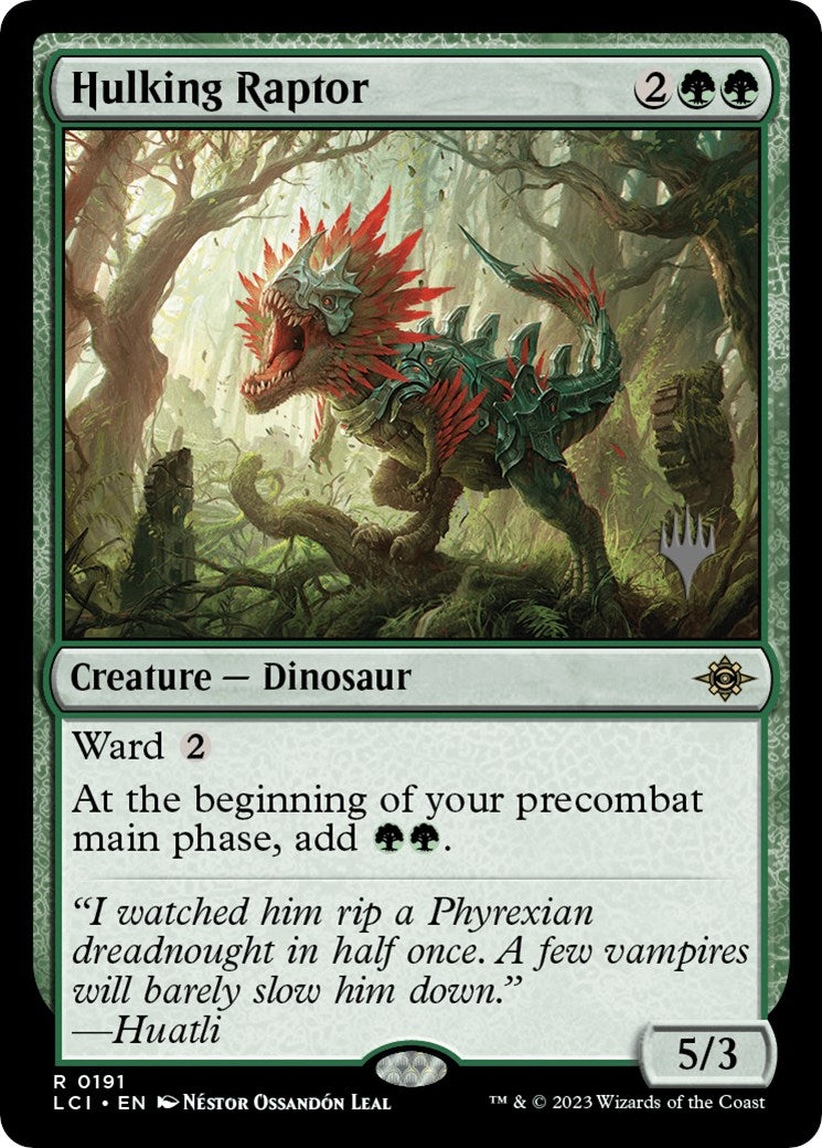 Hulking Raptor (Promo Pack) [The Lost Caverns of Ixalan Promos] | Galactic Gamez