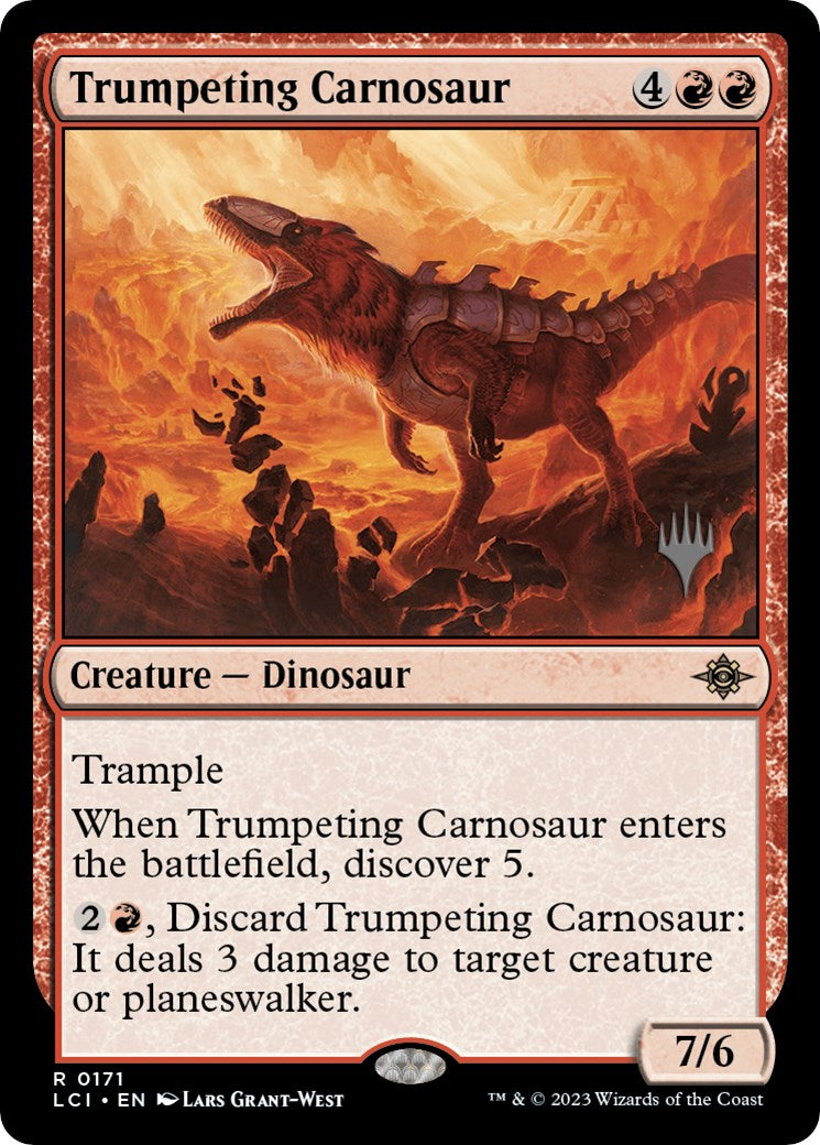 Trumpeting Carnosaur (Promo Pack) [The Lost Caverns of Ixalan Promos] | Galactic Gamez