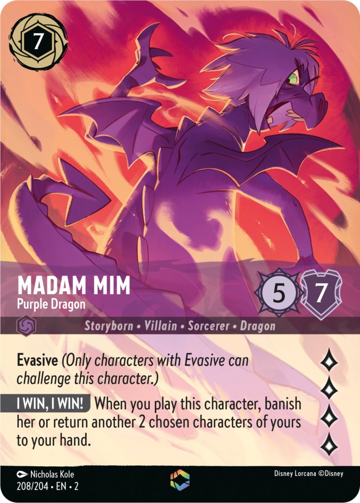 Madam Mim - Purple Dragon (Enchanted) (208/204) [Rise of the Floodborn] | Galactic Gamez