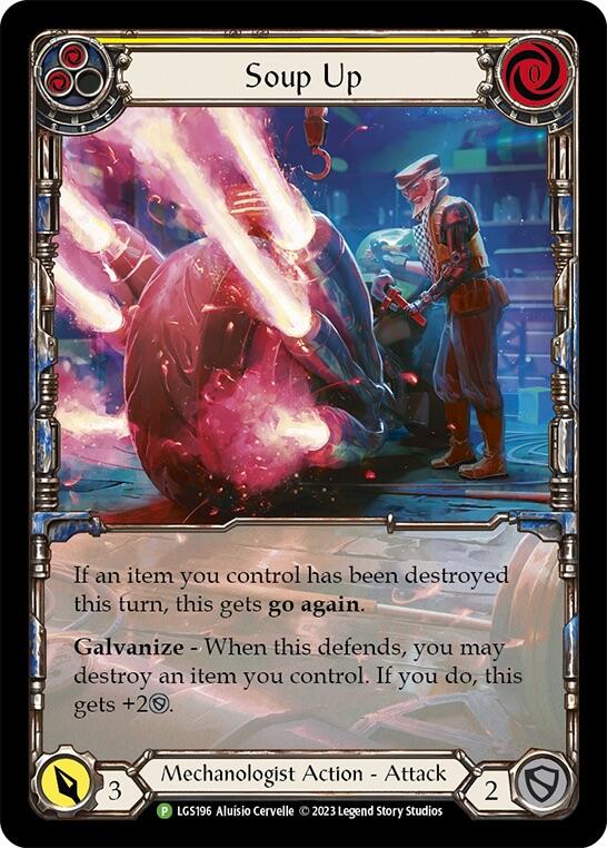 Soup Up (Yellow) [LGS196] (Promo)  Rainbow Foil | Galactic Gamez