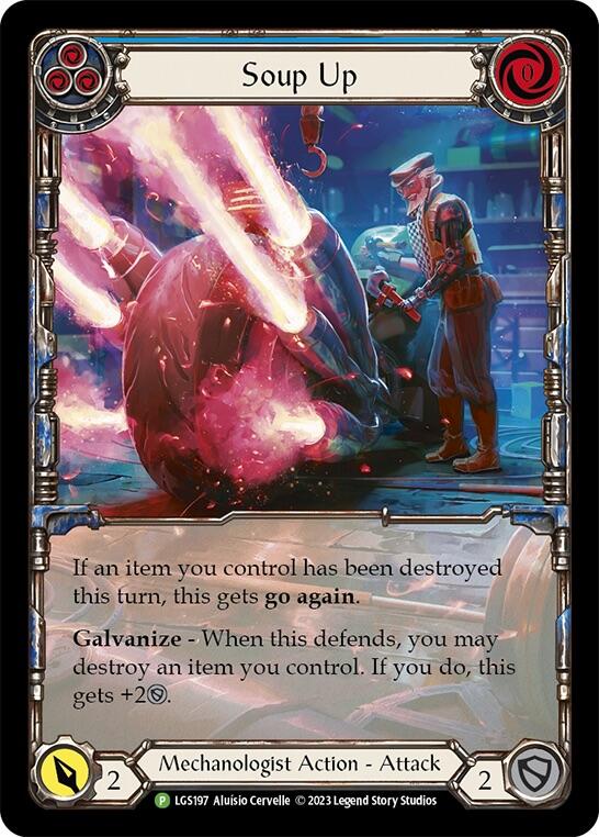 Soup Up (Blue) [LGS197] (Promo)  Rainbow Foil | Galactic Gamez
