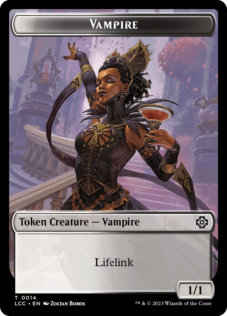 Vampire (0014) // Vampire Demon Double-Sided Token [The Lost Caverns of Ixalan Commander Tokens] | Galactic Gamez