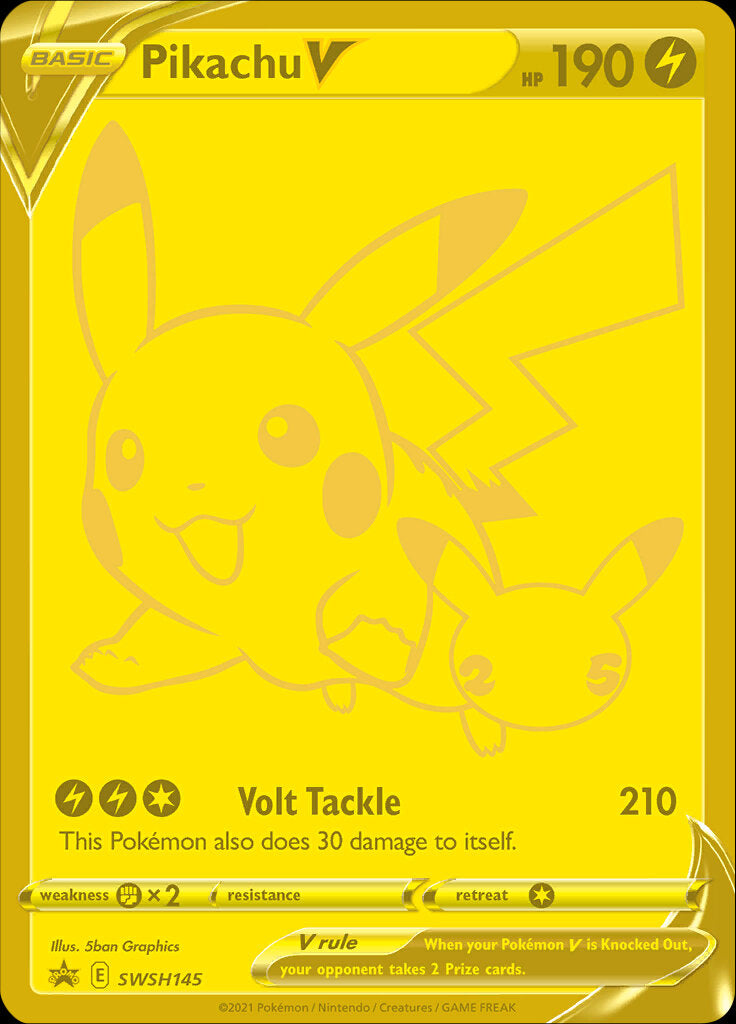 Pikachu V (SWSH145) (Celebrations) [Sword & Shield: Black Star Promos] | Galactic Gamez