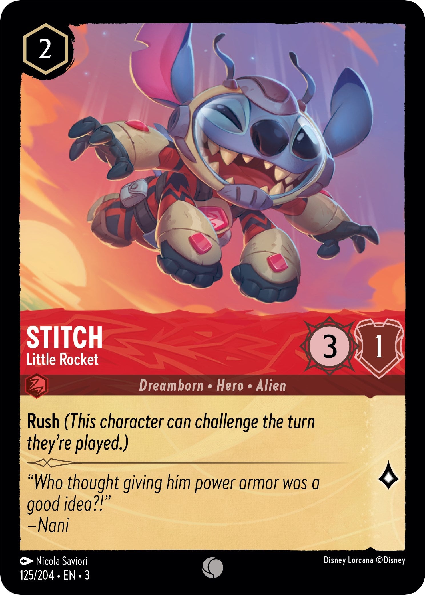 Stitch - Little Rocket (125/204) [Into the Inklands] | Galactic Gamez
