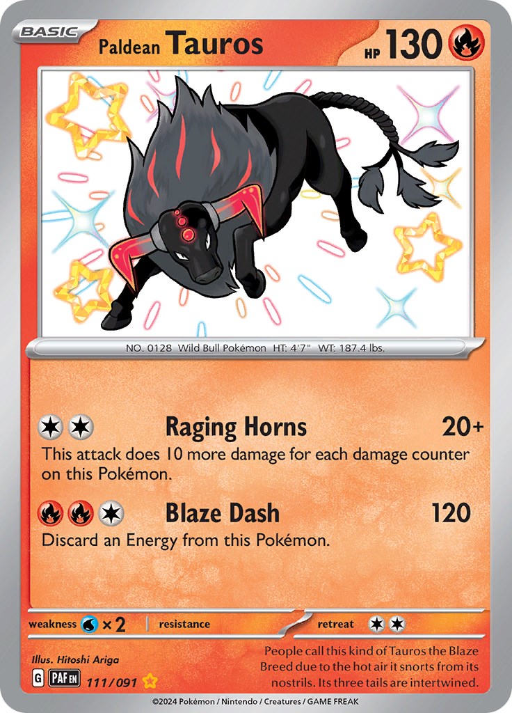 Paldean Tauros (111/091) [Scarlet & Violet: Paldean Fates] | Galactic Gamez