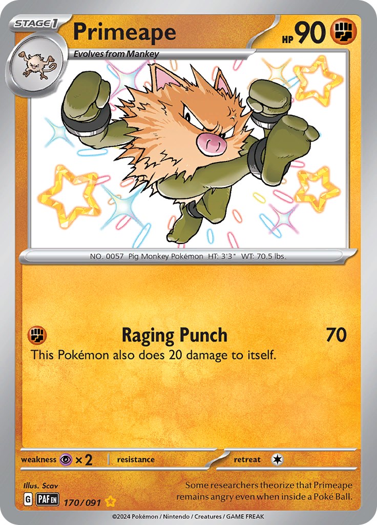 Primeape (170/091) [Scarlet & Violet: Paldean Fates] | Galactic Gamez