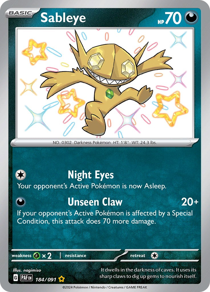 Sableye (184/091) [Scarlet & Violet: Paldean Fates] | Galactic Gamez