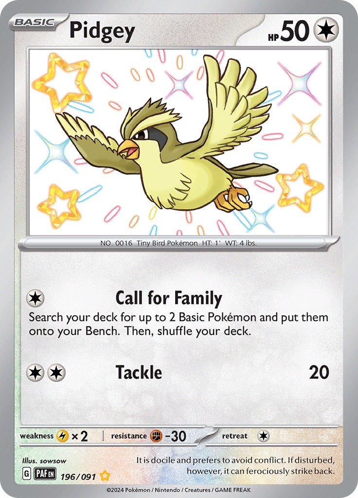 Pidgey (196/091) [Scarlet & Violet: Paldean Fates] | Galactic Gamez