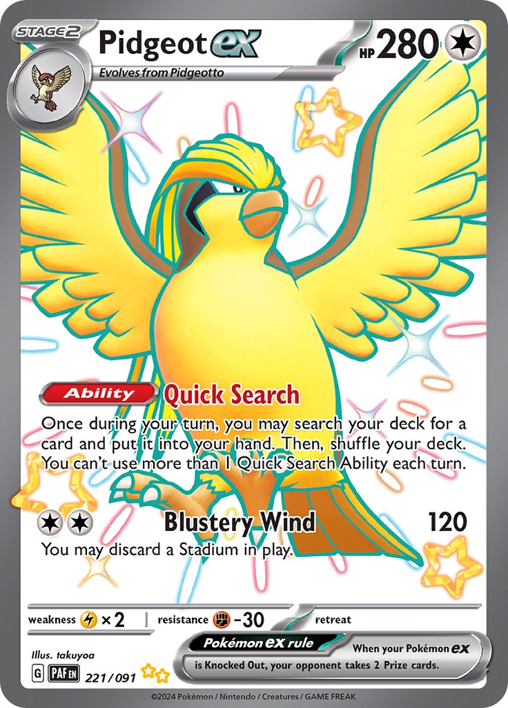 Pidgeot ex (221/091) [Scarlet & Violet: Paldean Fates] | Galactic Gamez