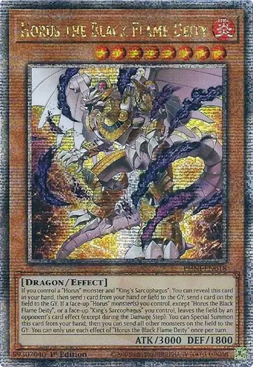 Horus the Black Flame Deity [PHNI-EN018] Quarter Century Secret Rare | Galactic Gamez