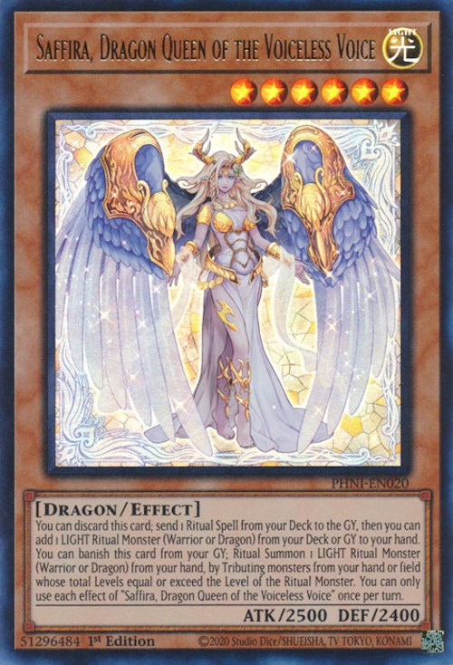 Saffira, Dragon Queen of the Voiceless Voice [PHNI-EN020] Ultra Rare | Galactic Gamez