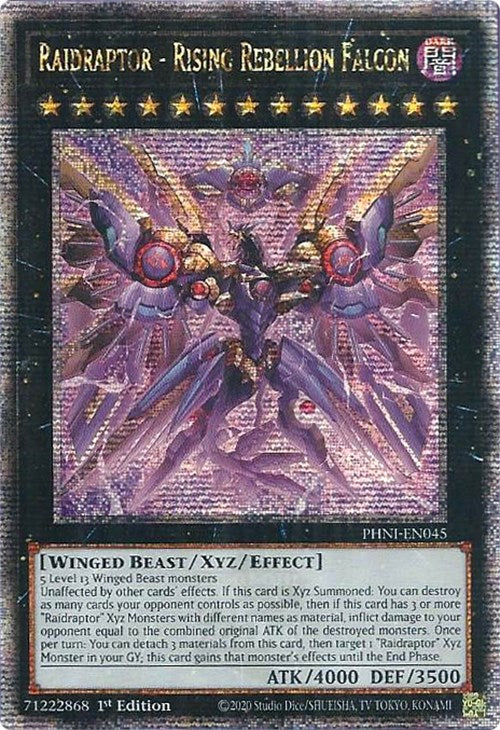 Raidraptor - Rising Rebellion Falcon [PHNI-EN045] Quarter Century Secret Rare | Galactic Gamez