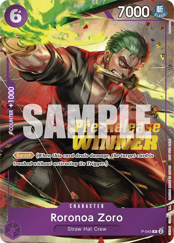 Roronoa Zoro (OP-06 Pre-Release Tournament) [Winner] [One Piece Promotion Cards] | Galactic Gamez