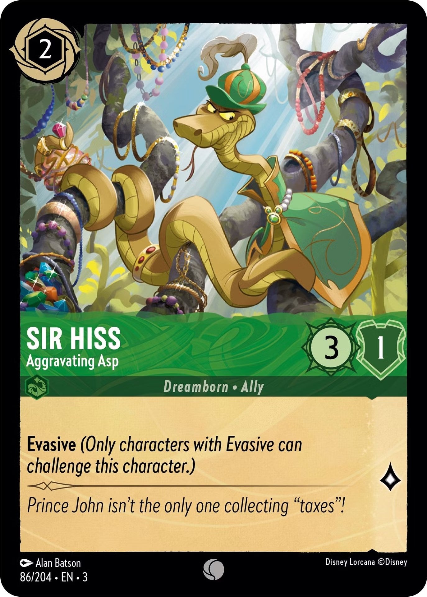 Sir Hiss - Aggravating Asp (86/204) [Into the Inklands] | Galactic Gamez