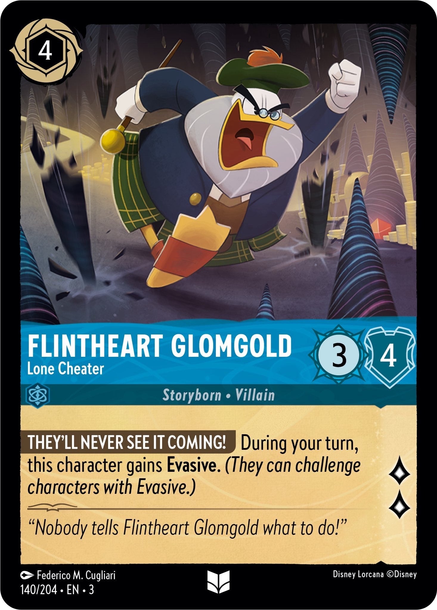 Flintheart Glomgold - Lone Cheater (140/204) [Into the Inklands] | Galactic Gamez