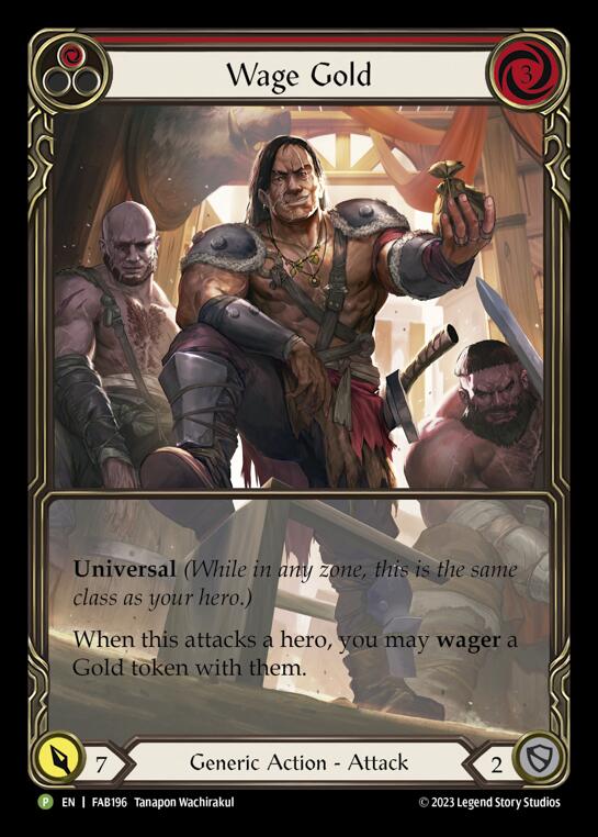 Wage Gold (Red) [FAB196] (Promo)  Rainbow Foil | Galactic Gamez