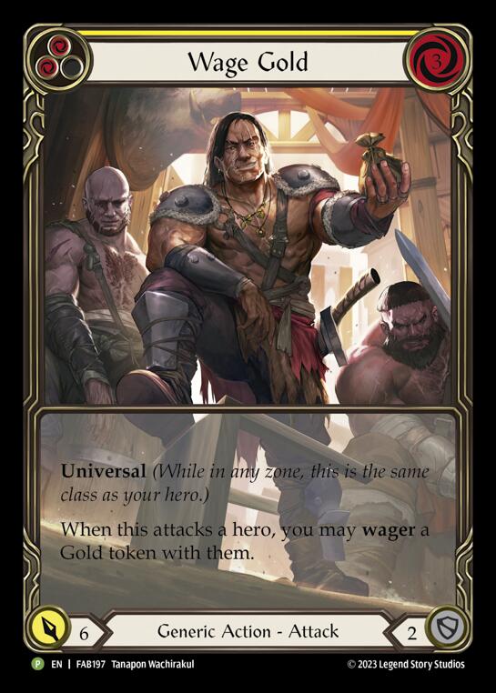 Wage Gold (Yellow) [FAB197] (Promo)  Rainbow Foil | Galactic Gamez