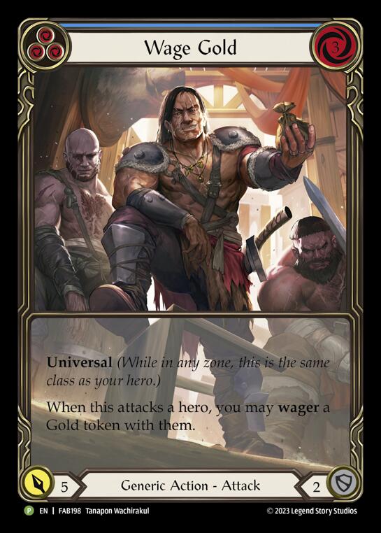 Wage Gold (Blue) [FAB198] (Promo)  Rainbow Foil | Galactic Gamez