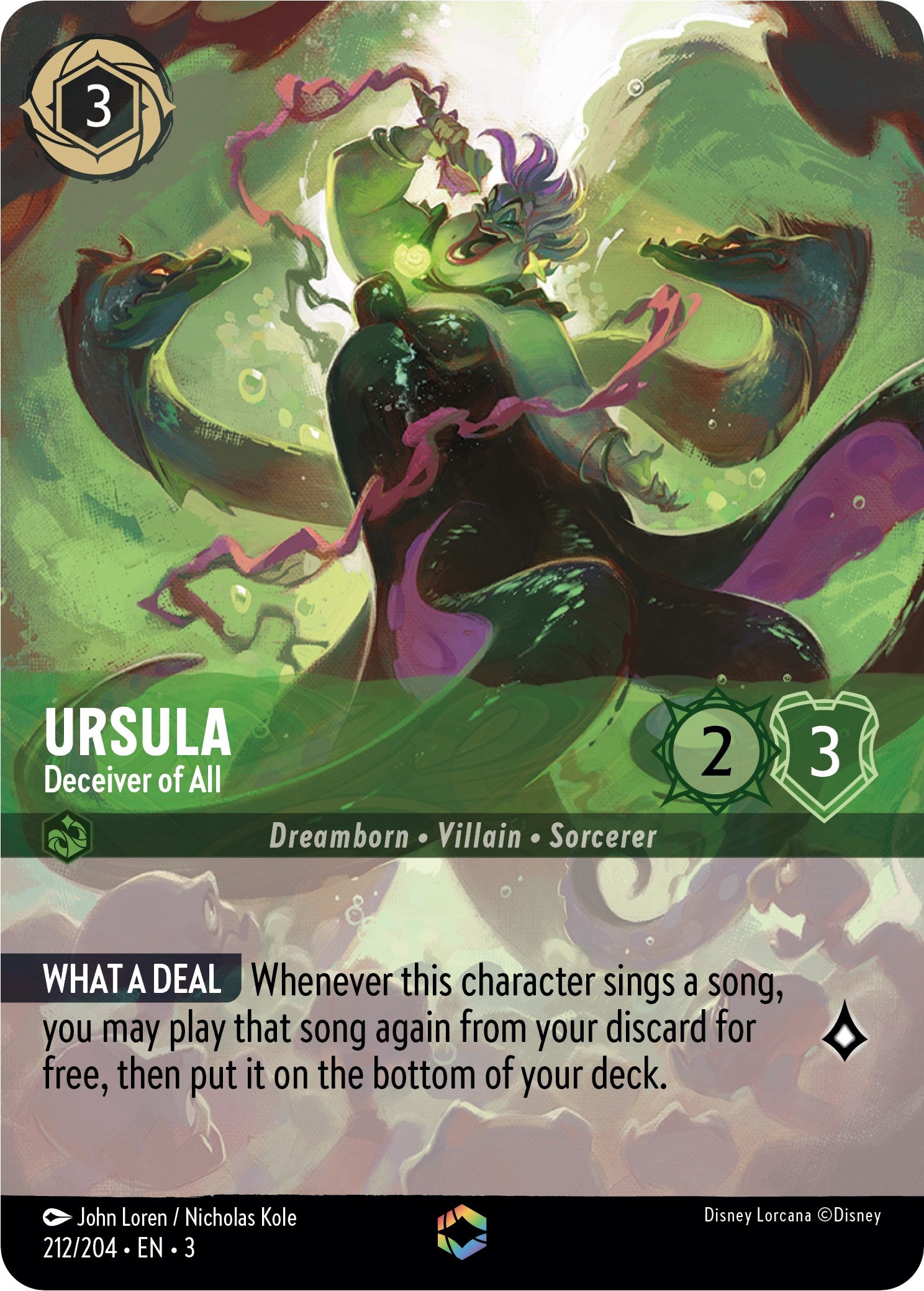 Ursula - Deceiver of All (Alternate Art) (212/204) [Into the Inklands] | Galactic Gamez