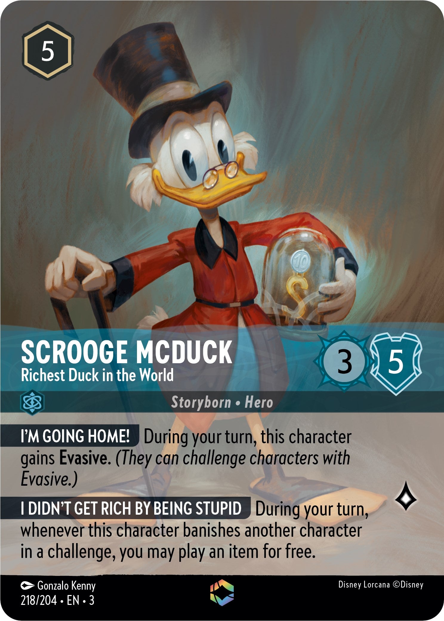 Scrooge McDuck - Richest Duck in the World (Alternate Art) (218/204) [Into the Inklands] | Galactic Gamez