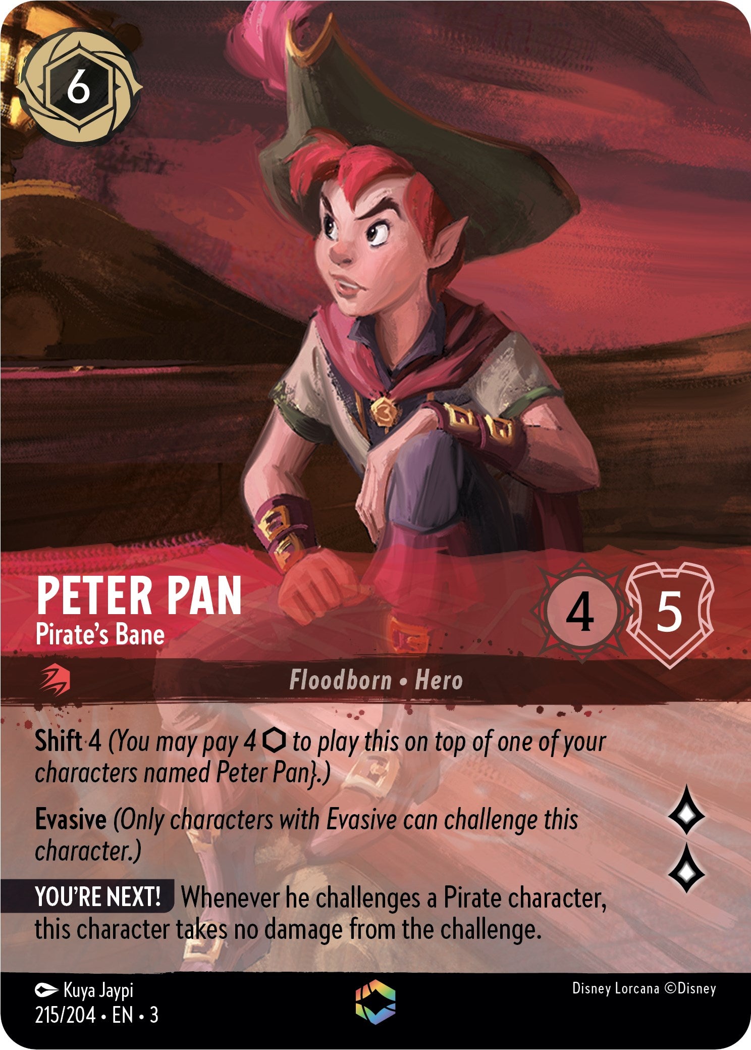 Peter Pan - Pirate's Bane (Alternate Art) (215/204) [Into the Inklands] | Galactic Gamez