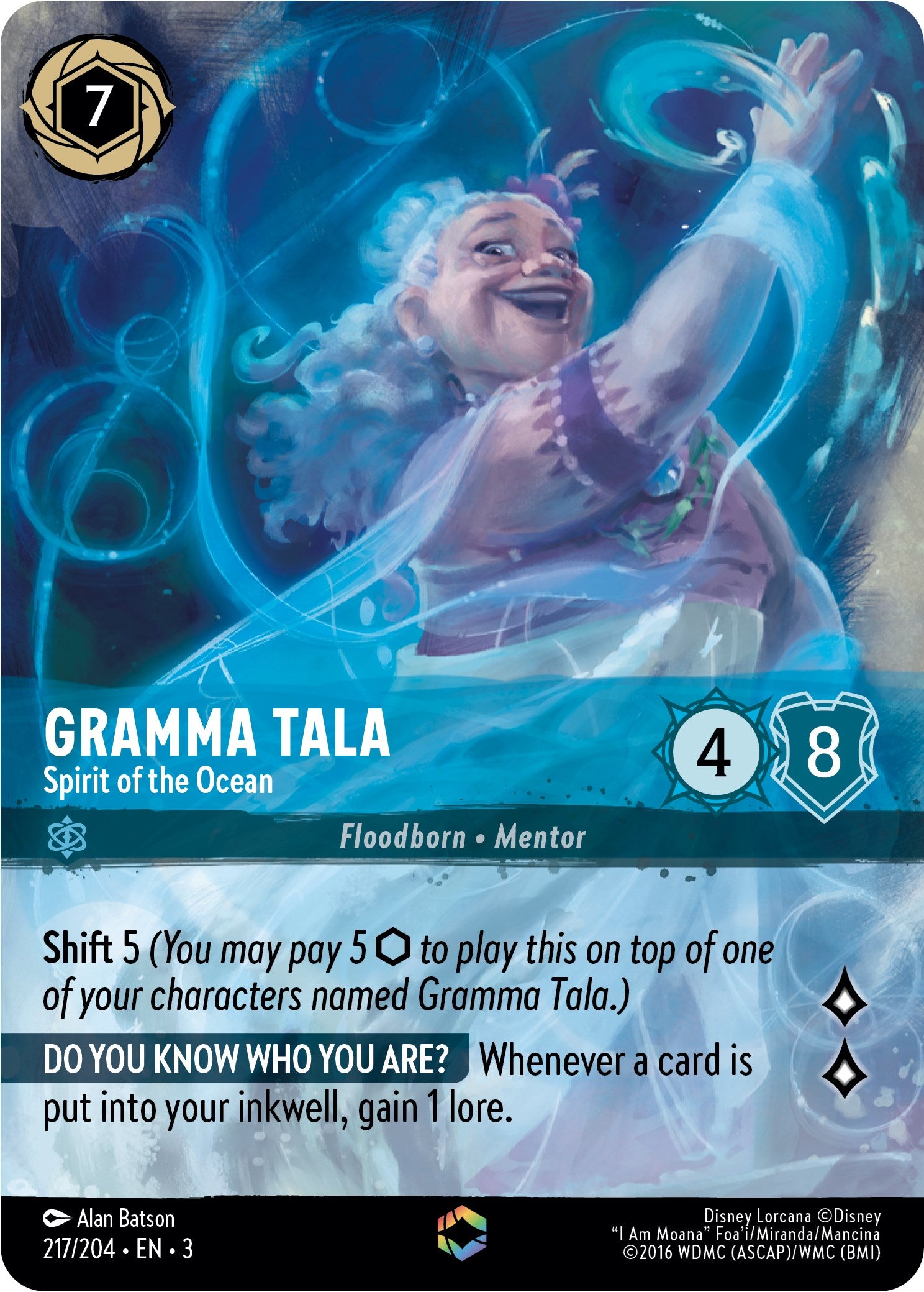 Gramma Tala - Spirit of the Ocean (Alternate Art) (217/204) [Into the Inklands] | Galactic Gamez