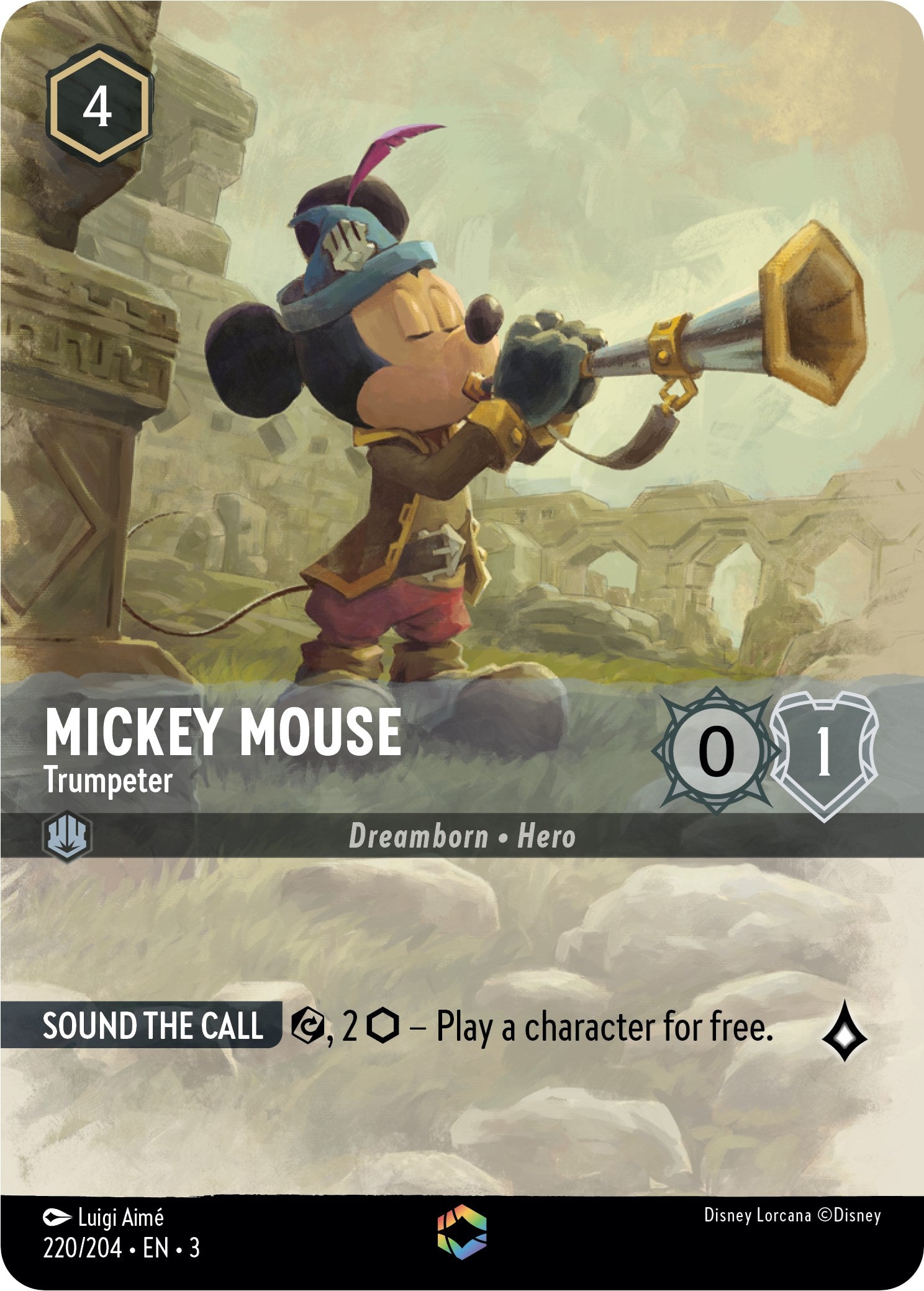 Mickey Mouse -Trumpeter (Alternate Art) (220/204) [Into the Inklands] | Galactic Gamez