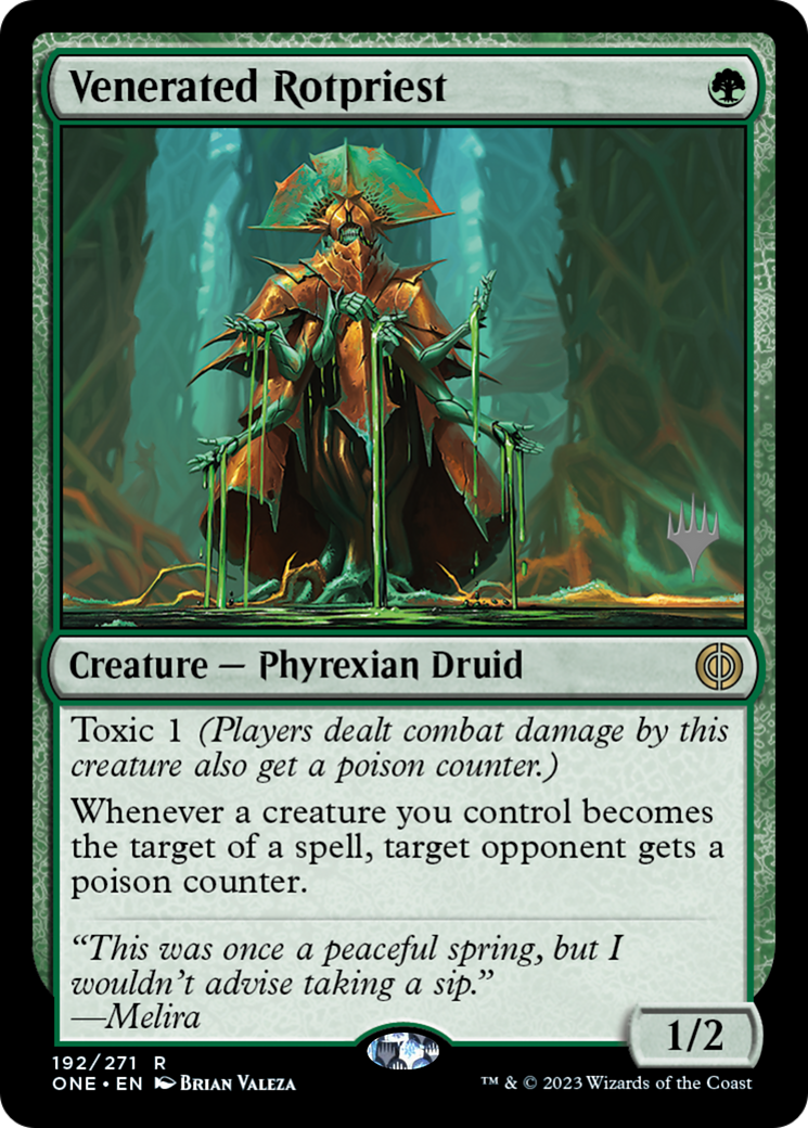 Venerated Rotpriest (Promo Pack) [Phyrexia: All Will Be One Promos] | Galactic Gamez