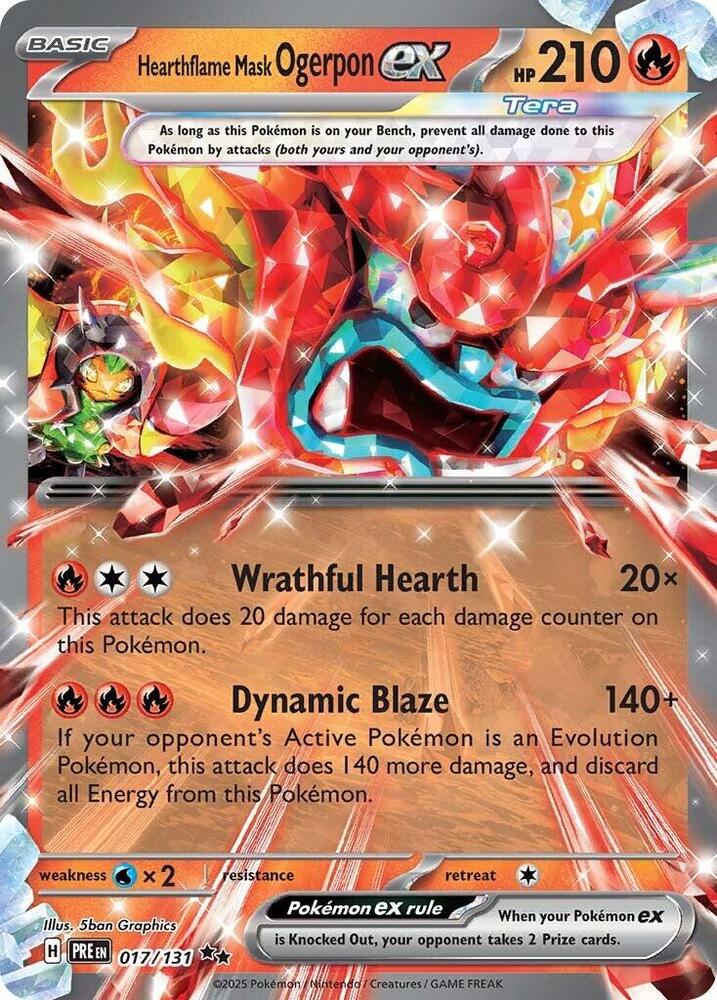 Hearthflame Mask Ogerpon ex (017/131) [Scarlet & Violet: Prismatic Evolutions] | Galactic Gamez