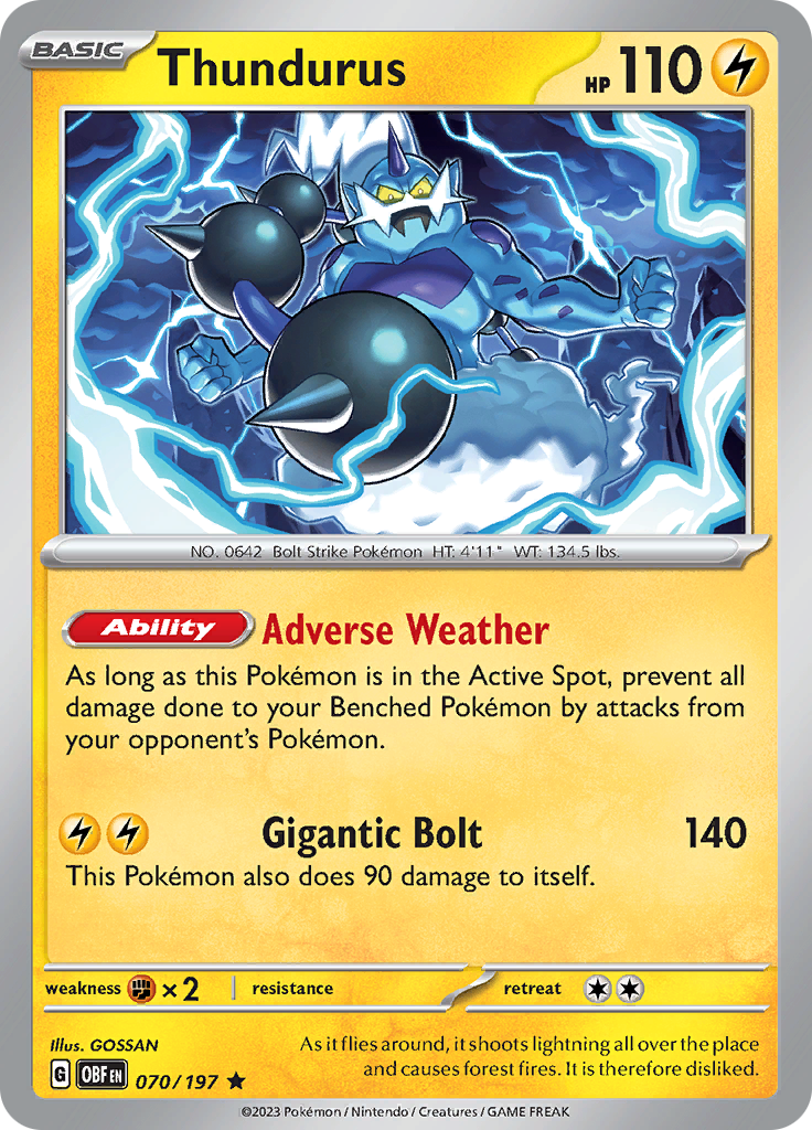 Thundurus (070/197) [Scarlet & Violet: Obsidian Flames] | Galactic Gamez