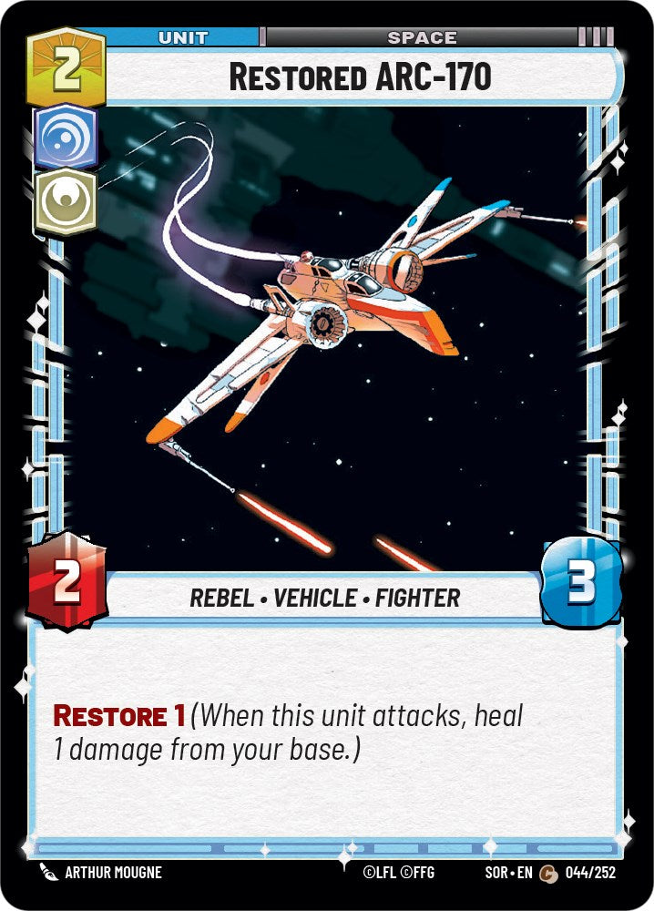 Restored ARC-170 (044/252) [Spark of Rebellion] | Galactic Gamez