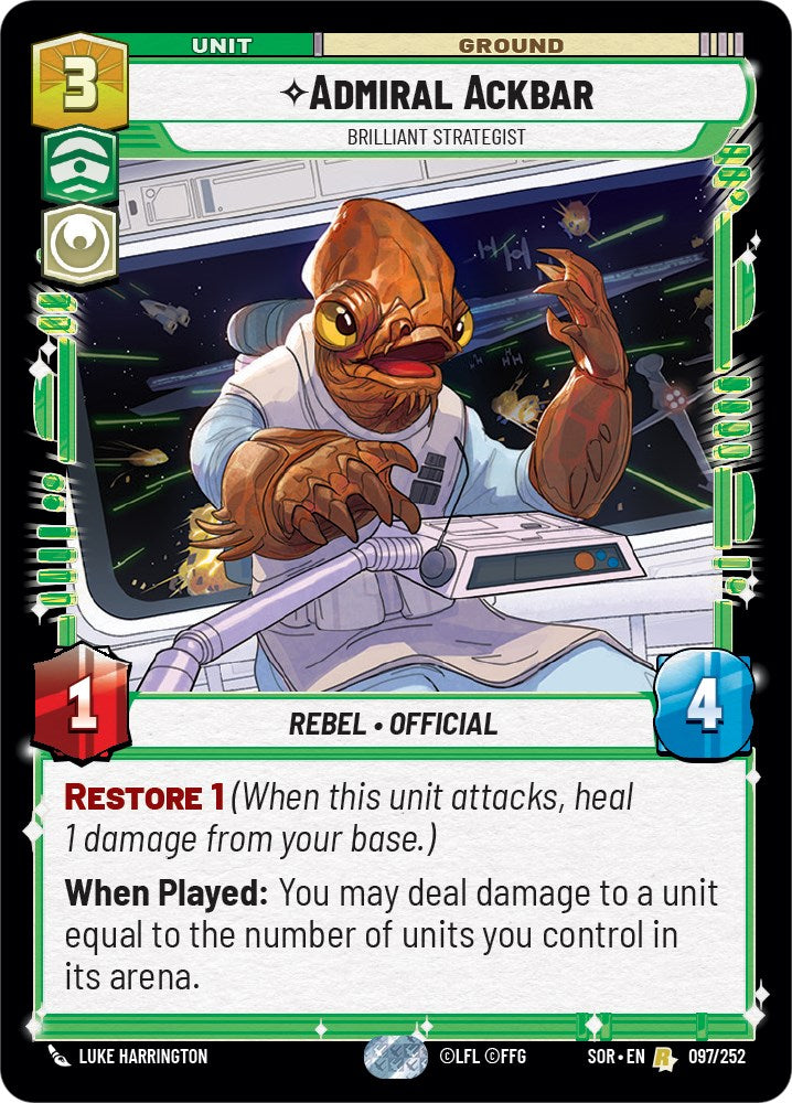 Admiral Ackbar - Brilliant Strategist (097/252) [Spark of Rebellion] | Galactic Gamez