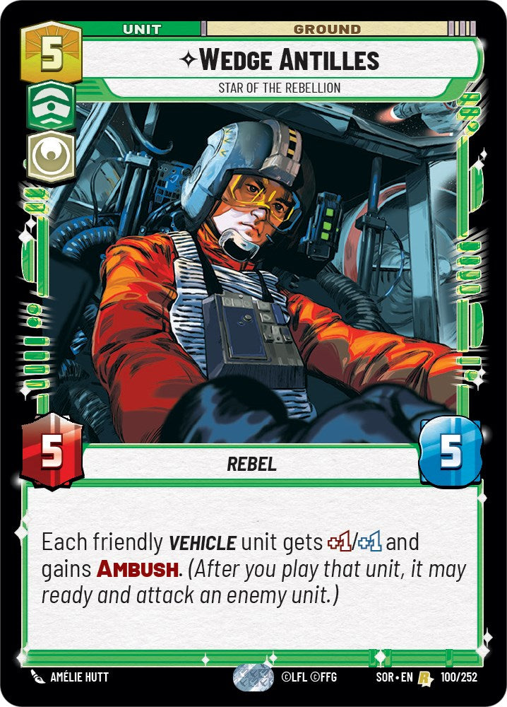 Wedge Antilles - Star of the Rebellion (100/252) [Spark of Rebellion] | Galactic Gamez