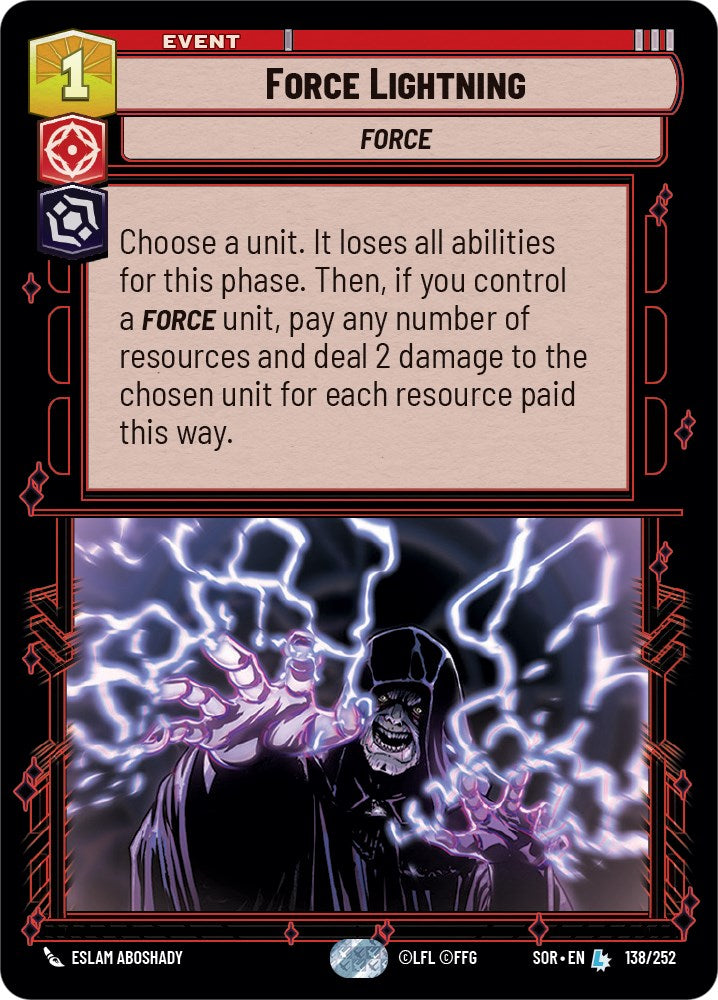 Force Lightning (138/252) [Spark of Rebellion] | Galactic Gamez