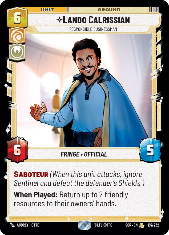 Lando Calrissian - Responsible Businessman (197/252) [Spark of Rebellion] | Galactic Gamez