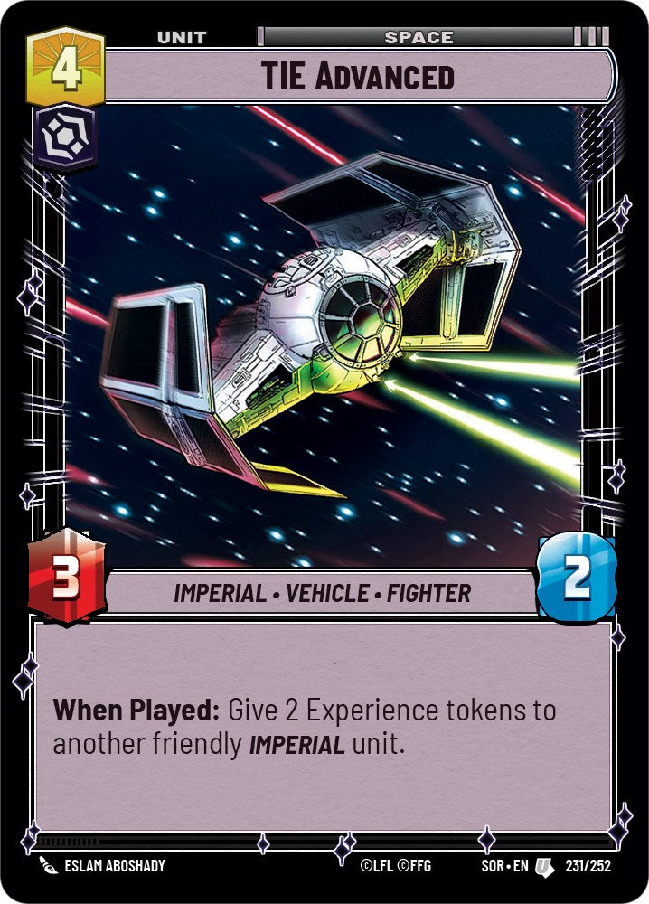 TIE Advanced (231/252) [Spark of Rebellion] | Galactic Gamez