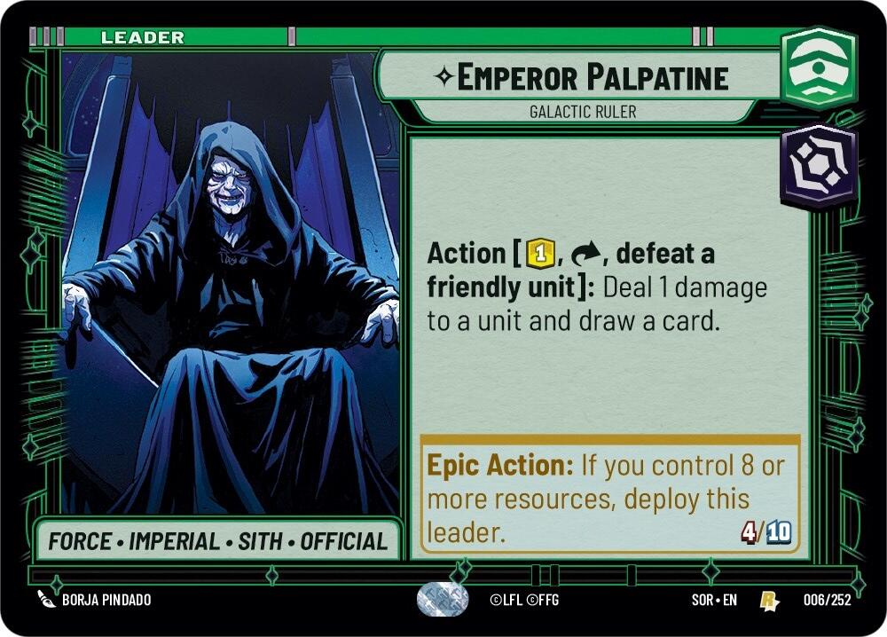 Emperor Palpatine - Galactic Ruler (006/252) [Spark of Rebellion] | Galactic Gamez