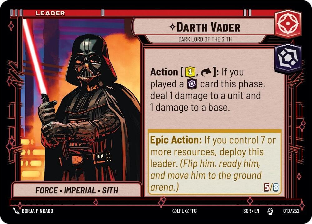 Darth Vader - Dark Lord of the Sith (010/252) [Spark of Rebellion] | Galactic Gamez