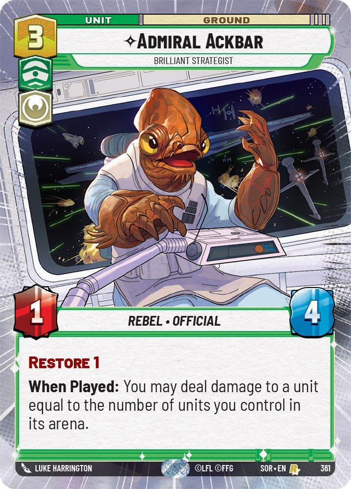 Admiral Ackbar - Brilliant Strategist (Hyperspace) (361) [Spark of Rebellion] | Galactic Gamez