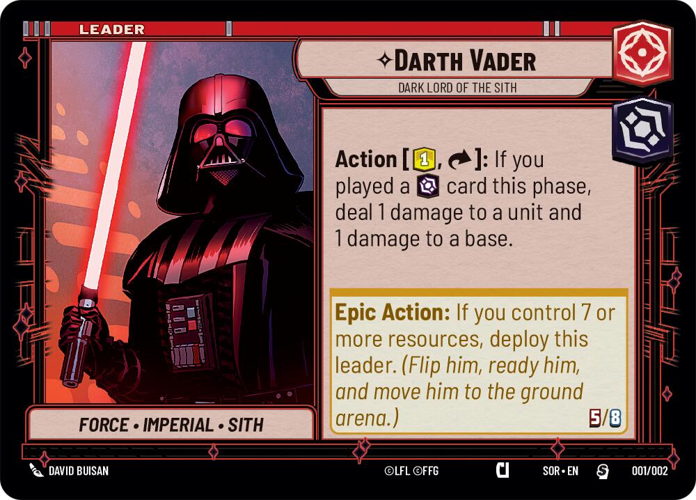 Darth Vader - Dark Lord of the Sith (001/002) (Prerelease Promo) (001/002) [Spark of Rebellion Promos] | Galactic Gamez