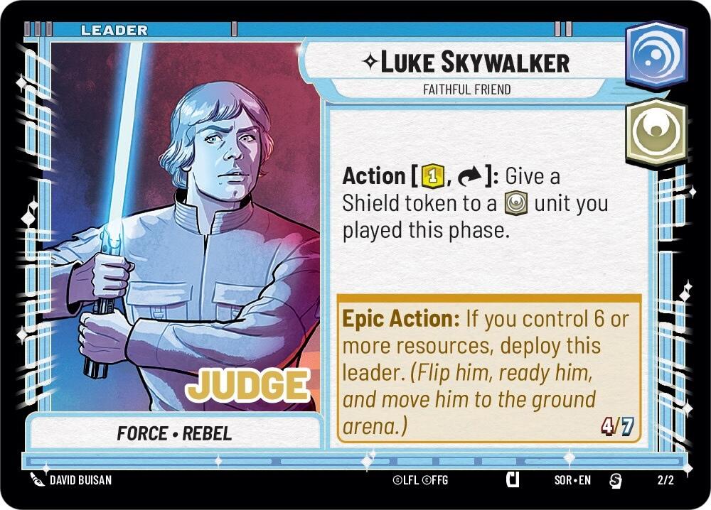 Luke Skywalker - Faithful Friend (3/002) (Judge Promo) (002/002) [Spark of Rebellion Promos] | Galactic Gamez