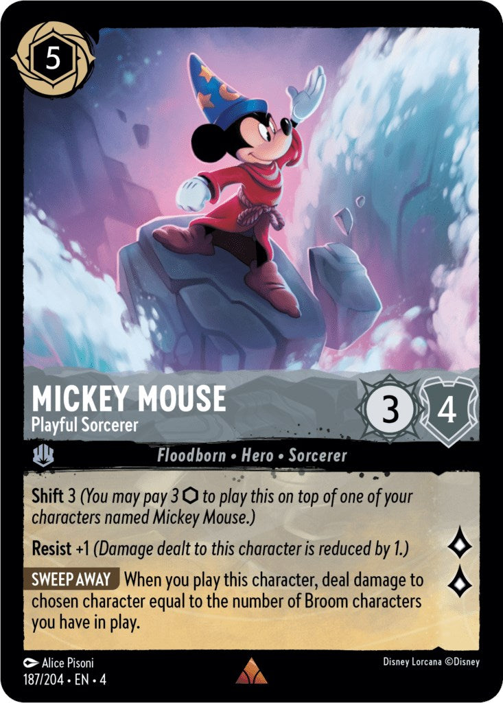 Mickey Mouse - Playful Sorcerer (187/204) (187/204) [Ursula's Return] | Galactic Gamez