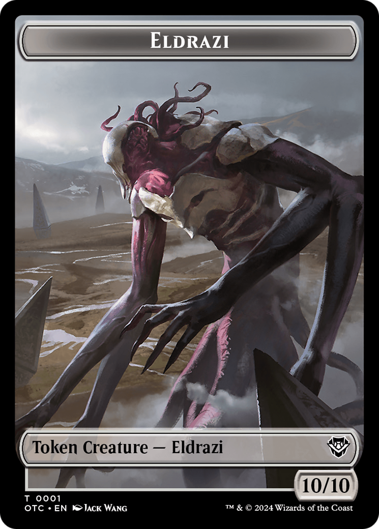 Eldrazi // Clue Double-Sided Token [Outlaws of Thunder Junction Commander Tokens] | Galactic Gamez